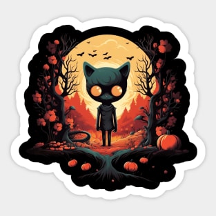 Spooky Zombie Cat Sticker